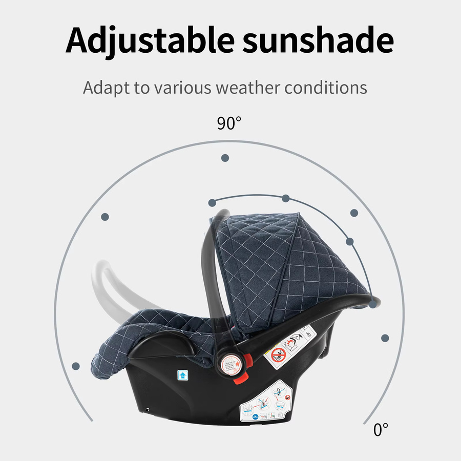 Magic ZC 3-in-1 Luxus-Kinderwagen-Kombination mit Wiege, Autositz und Schlafkorb, Schwarz, faltbar und bidirektional mit Schiebesystem - Bild 3