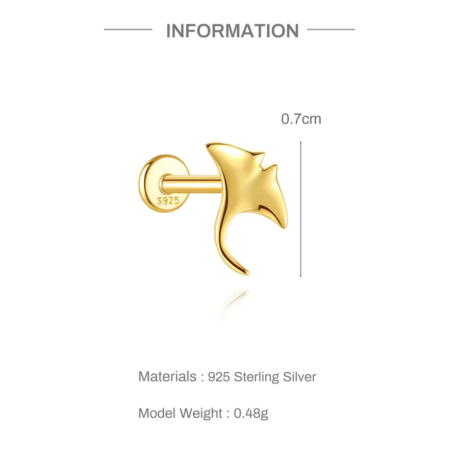 Canner Piercing-Ohrring, 925 Silber, Gold, Kinder - Bild 2