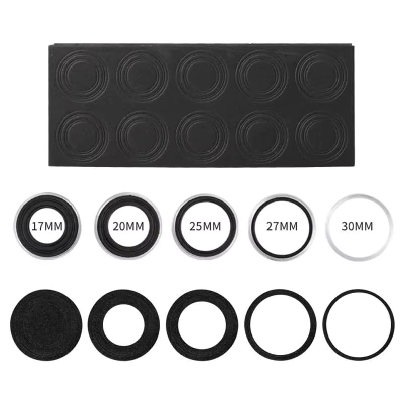 100 Münzkapseln aus Kunststoff in 5 Größen für deine Münzsammlung, transparent mit schwarzer Dichtung, Durchmesser: 17 mm, 20 mm, 25 mm, 27 mm und 30 mm - Bild 2