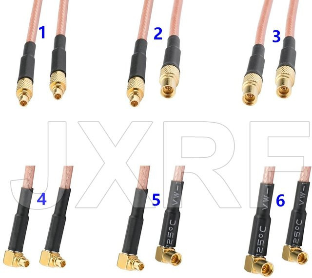 JX MMCX Koaxial-Verlängerungskabel RG316 mit MMCX Stecker auf MMCX Männlich Weiblich Gerade rechtwinklig in Gold - Bild 1