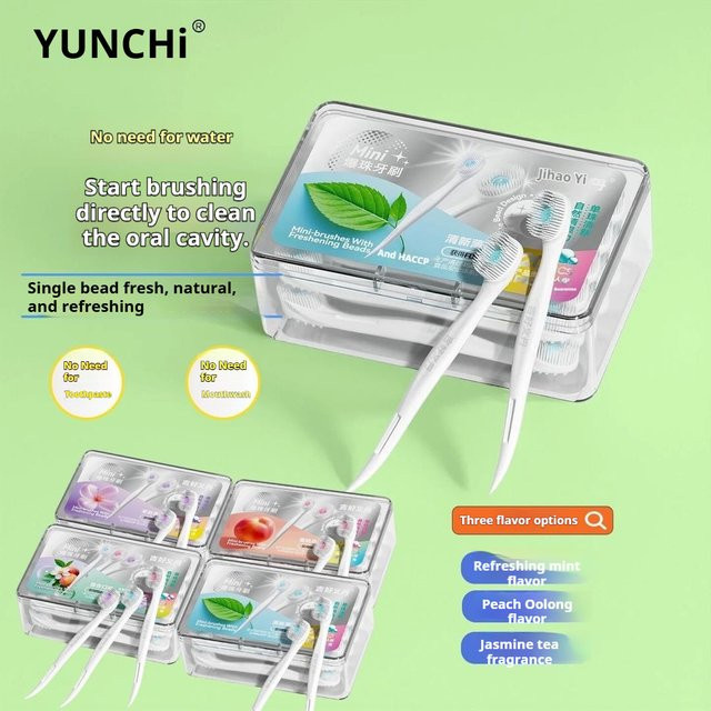 yunchi Einweg-Zahnbürste mit Zahnpasta, tragbare Reisebürste - Bild 1