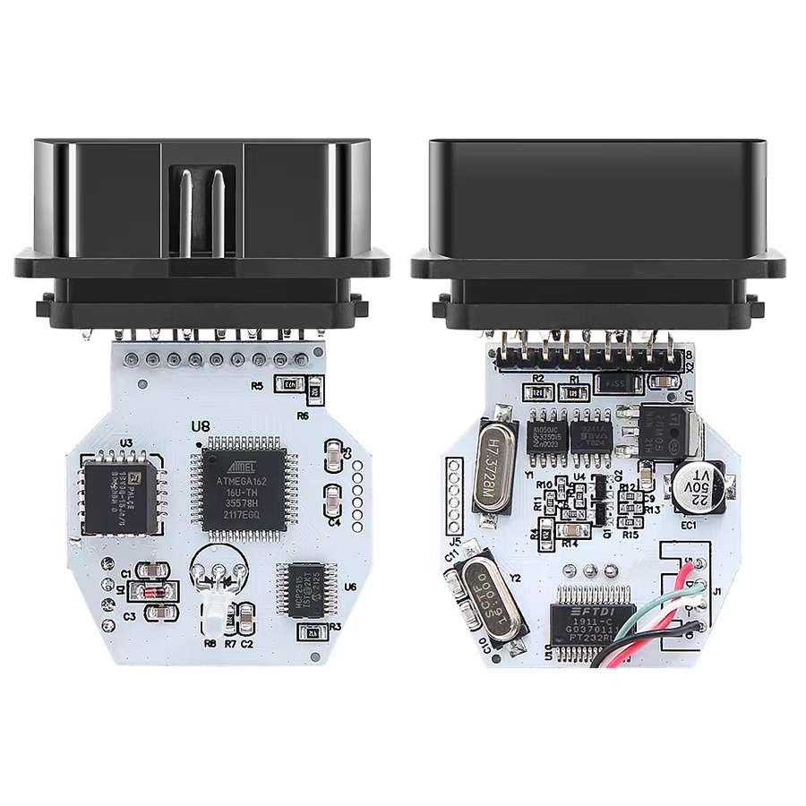 JFIND K+DCAN FTDI FT232RL OBD2 Diagnosekabel mit Druckknopf für BMW 1/3/5/7 Serie und E-Serie, INPA Auto-Diagnosewerkzeug in Weiß und Blau - Bild 2