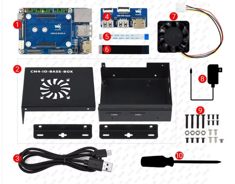 CM4-IO-BASE A/B/C Mini IO Board für Raspberry Pi Compute Module 4 in Blau mit HDMI, Gigabit Ethernet, Dual CSI und M.2 NVMe Erweiterung - Bild 3