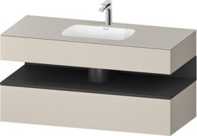 Duravit Einbauwaschtisch-Möbel-Set Qatego in Grau mit Konsolen-Waschtischunterbau, B/T/H: 120 x 55 x 60 cm - Bild 1