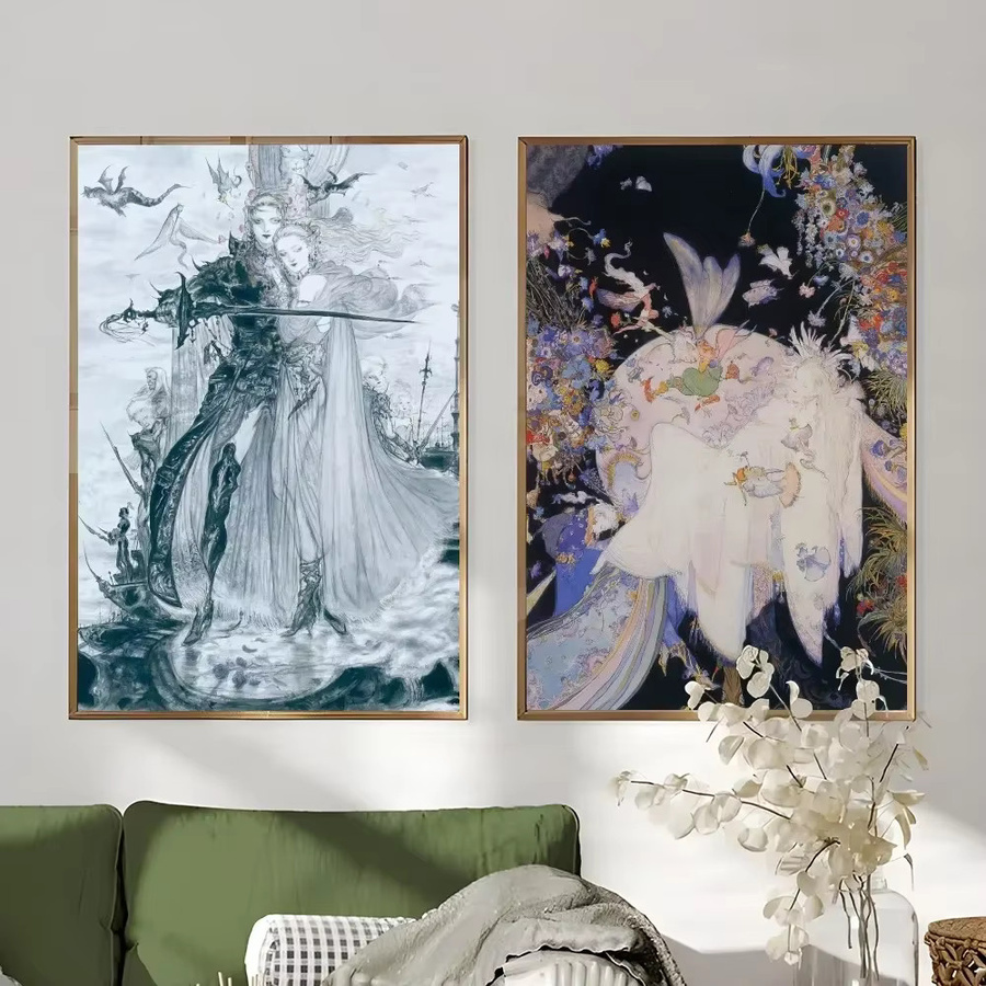 Potdemiel Yoshitaka Amano Final Fantasy Wandkunst Poster in Mehrfarbig - Bild 3