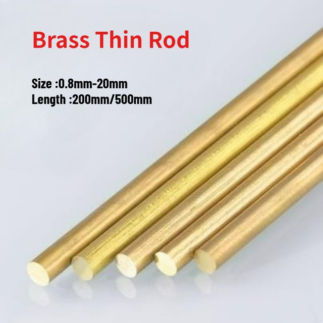 Massiver Messing Rundstab in Gold, Durchmesser: 0,8 bis 20 mm, Länge: 200 mm oder 500 mm - Bild 1