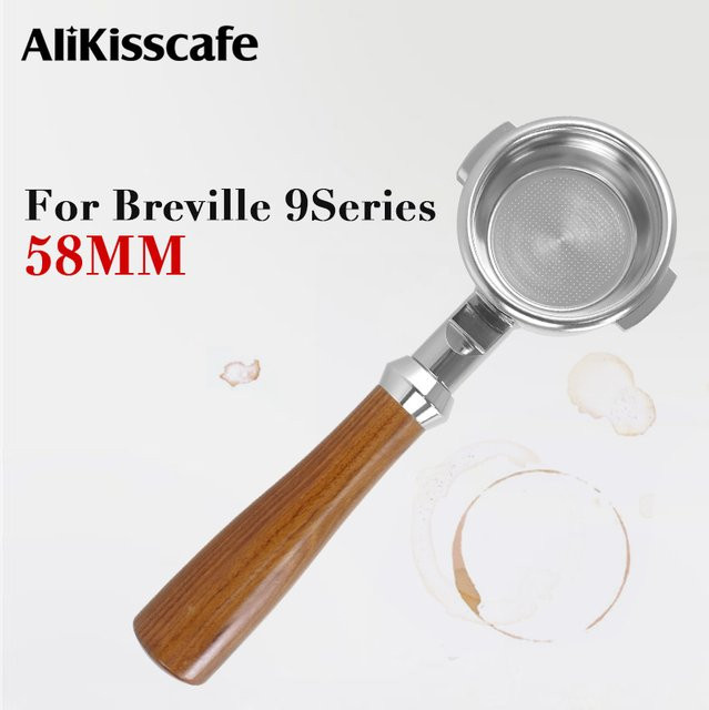 ALIKISSCAFE Unverlierbarer Siebträger 58 mm aus Edelstahl für Breville BES920 980 990 Espresso Maschinen in Silber - Bild 1