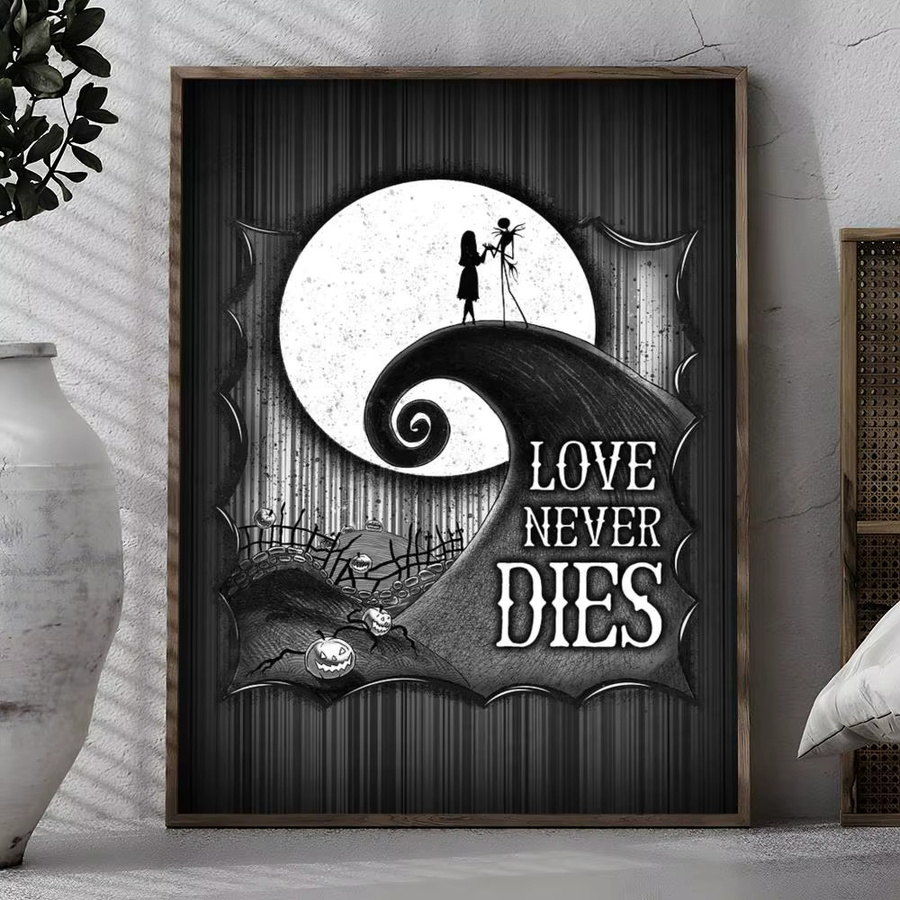MINISO Nightmare Before Christmas Wandaufkleber, selbstklebendes Wandbild in Schwarz und Mehrfarbig, rechteckiges Poster aus Papier - Bild 4