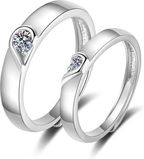 Ring 925 Silber, Zirkonia, Damen, Raute - Bild 1