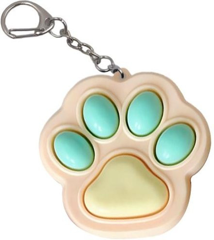 Binchi Katzenpfote Clicker Fidget Schlüsselanhänger, apricot - Bild 1