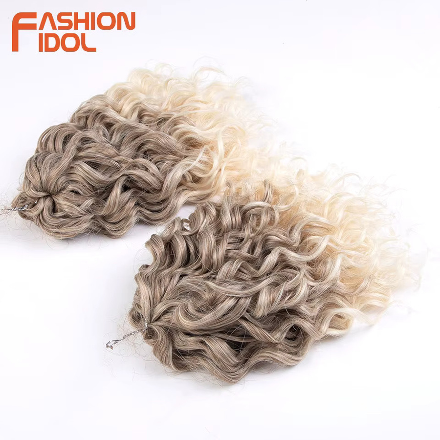 Fashion Idol Haar Extensions, Synthetisch, Twist Lockig, Ombre Braun, 200g - Bild 2