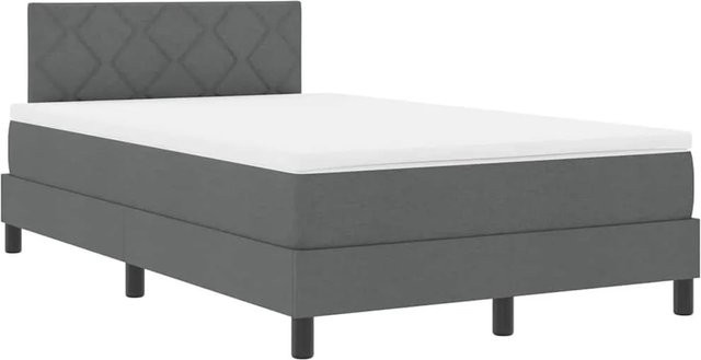 vidaXL Boxspringbett mit Matratze und Taschenfederkern in Grau, B/T/H: 120 x 200 x 88 cm - Bild 1