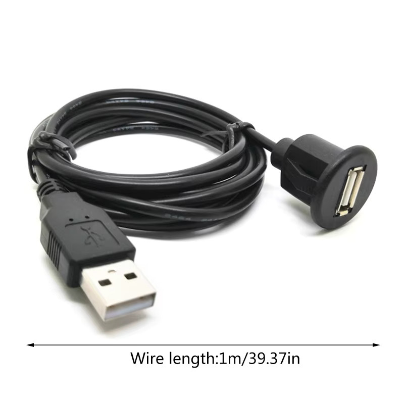 VHOHOUR USB 2.0 Auto Dashboard Unterputz Panel Wasserdichte Kabel Buchse und AUX Verlängerung in Schwarz - Bild 6