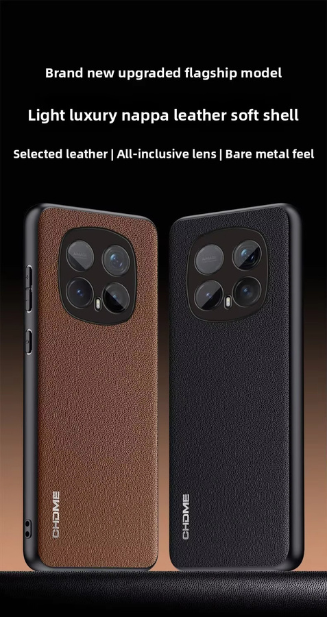 GRASALE Luxus PU-Lederhülle mit Linsenschutz für Huawei Honor Magic 8 Pro in Rot oder Schwarz - Bild 1