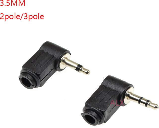 ALINSIN 4er-Set 3,5 mm Klinkenstecker in Schwarz, rechtwinklige Audio-Stecker für Mono und Stereo sowie Telefon-Headsets - Bild 1