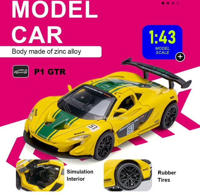 RMZ city P1 GTR Automodell, 1:43, Metall, Gummireifen, Türen zum Öffnen - Bild 1