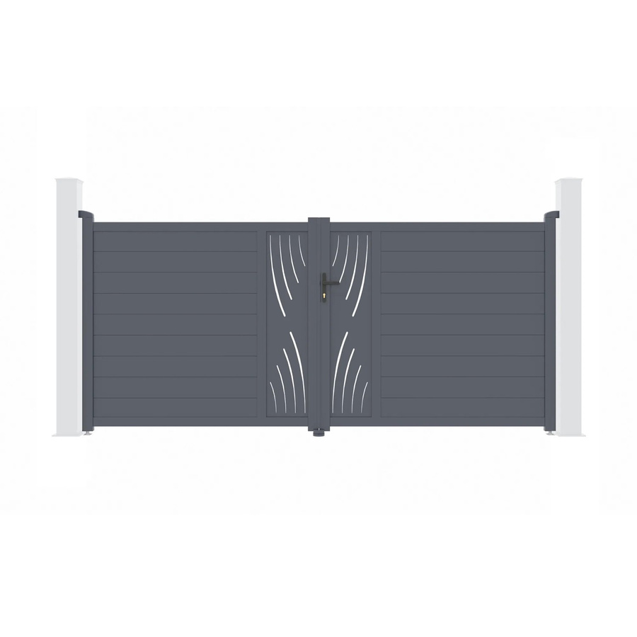 Casanoov Elektrisches Flügeltor Veleta aus Aluminium in Anthrazit und Grau mit Drehtorantrieb Ranger B150, B/H: 355 x 161 cm - Bild 2