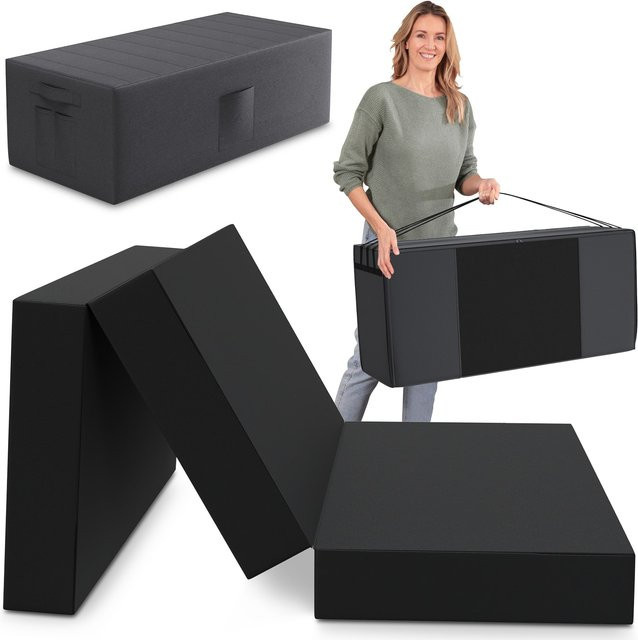 eloneo Spar-Set Klappmatratze Gästematratze in Schwarz mit anthrazitfarbener Husse und Transporttasche, B/T/H: 120 x 195 x 15 cm - Bild 1