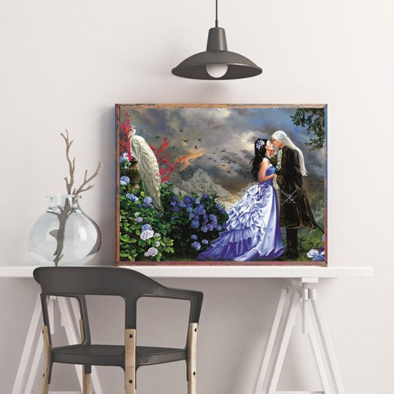 FIYO Diamond Painting Set Pfau Portrait mit Strass Steinen, Mehrfarbig, B x H: 20 x 30 cm - Bild 1
