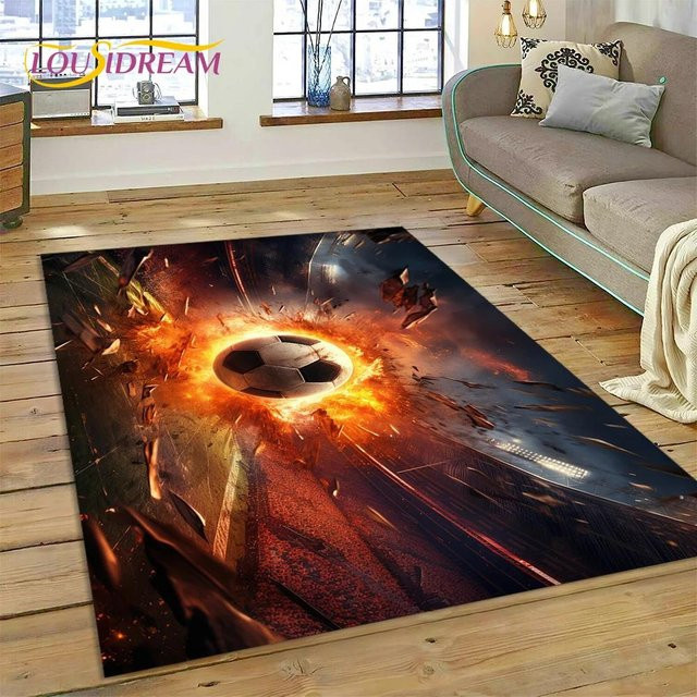 Karpetti 3D-Teppich mit Fußballfeld Motiv in Multicolour, B/T: 150 x 100 cm - Bild 1