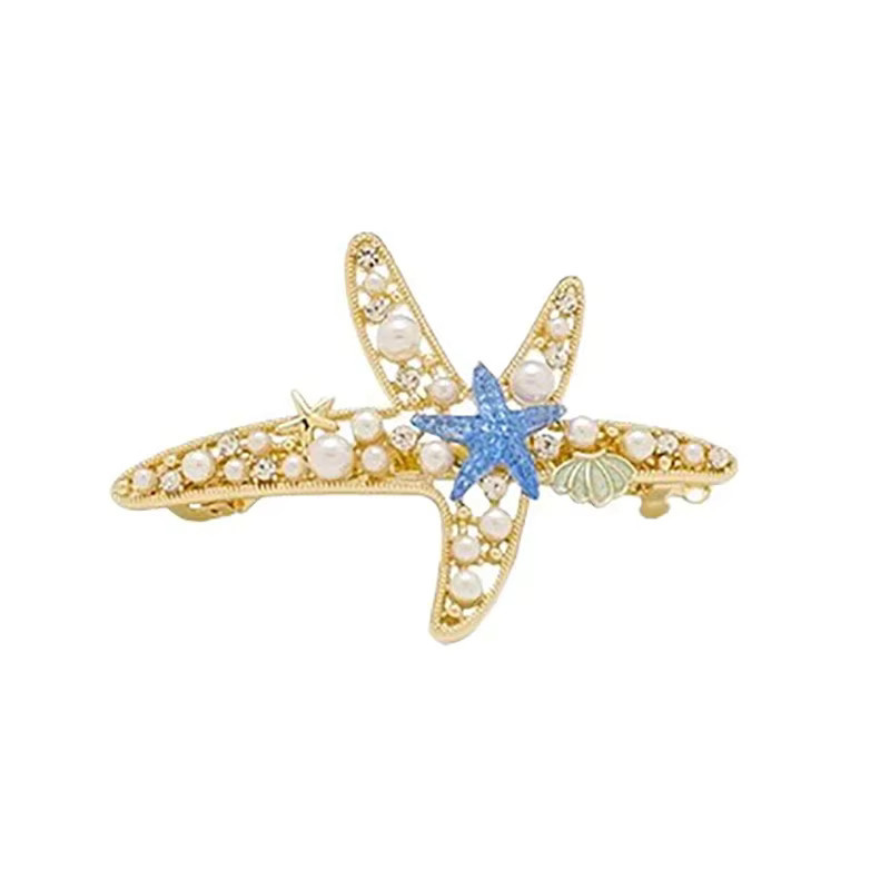 HIYAYZ Seestern Haarnadel mit Perlen und Strass, Damen - Bild 2