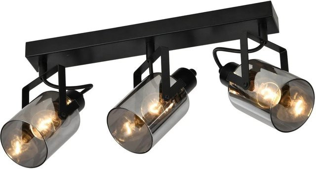 NETTLIFE Deckenstrahler aus Metall und Glas in Schwarz, dimmbar und verstellbar im Industrial-Design - Bild 1