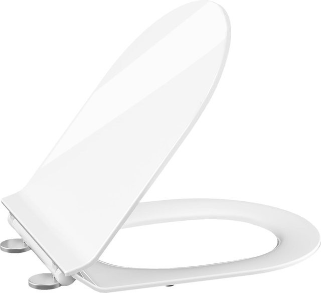 D-Form WC-Sitz d-c-fix mit Absenkautomatik aus weißem UF-Duroplast, B/T: 43,0 x 36,0 cm - Bild 1