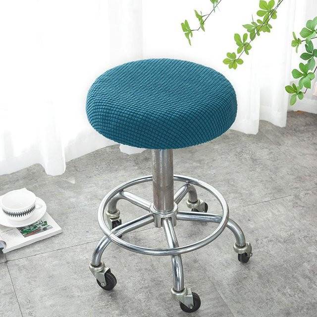 Elastischer Jacquard Stuhlbezug in Blau für Esszimmerstühle - Bild 1