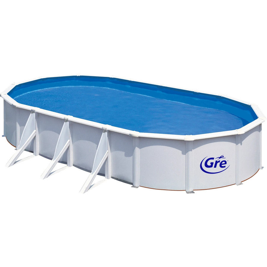 GRE Oval Stahlwand-Pool Fidji in Weiß, B/T/H: 730 x 375 x 120 cm - Bild 2