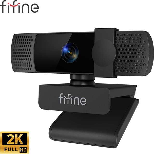 FIFINE K436 2K QHD Webcam in Schwarz mit Autofokus und Sichtschutzabdeckung für Gaming und Live-Streaming - Bild 1