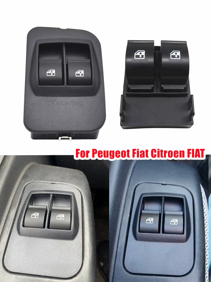 Malcayang Hauptfensterschalter Steuertaste in Schwarz für Citroen Nemo, Peugeot Bipper, Fiat Doblo, Qubo und Fiorino - Bild 3