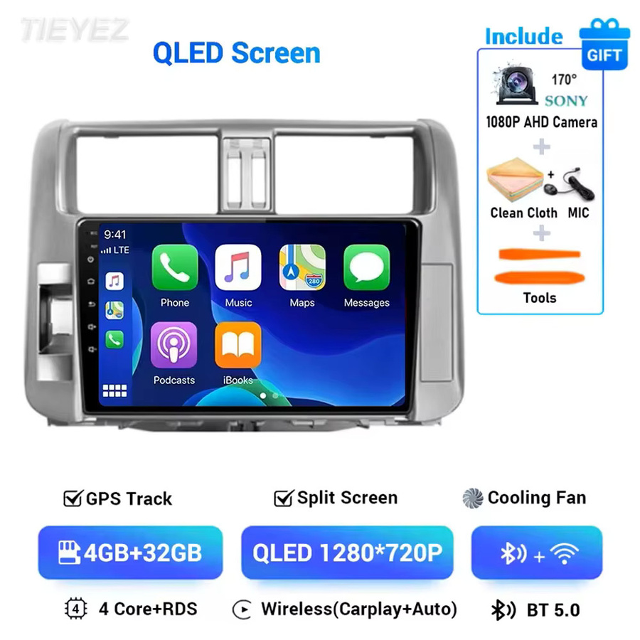 TIEYEZ Android 15 Multimedia Radio für Toyota Land Cruiser Prado 150 (2009-2013) mit 2K QLED Display, 4G, Wi-Fi, Bluetooth, GPS und CarPlay in Schwarz - Bild 6