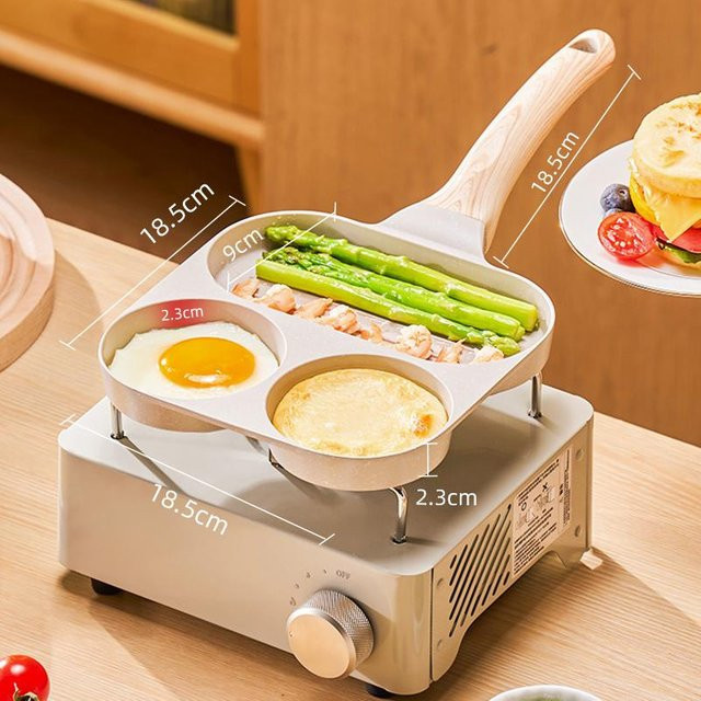 Bestbags Antihaft-Bratpfanne mit Holzgriff in Braun für Omelett, Eiersteak und Pfannkuchen - Bild 1