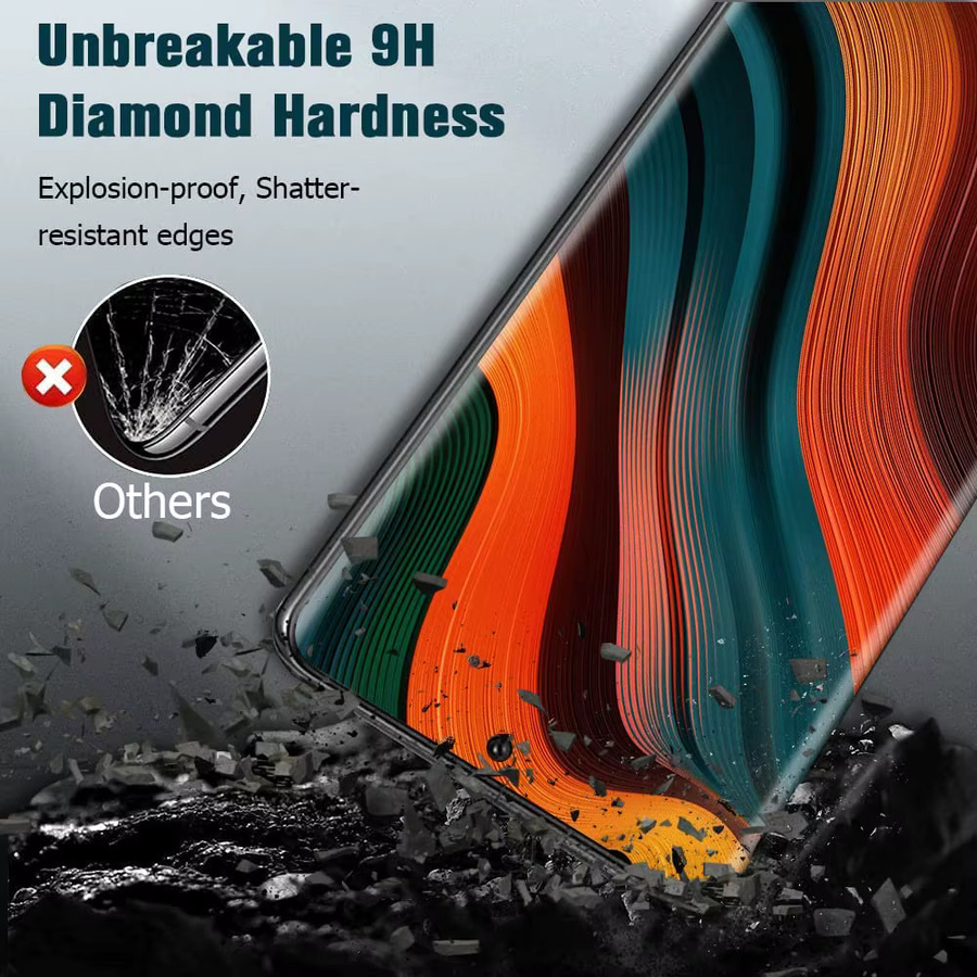 Gebogene Displayschutzfolien aus gehärtetem Glas für Samsung Galaxy S26 S25 S24 S23 S22 S21 S20 Note 20 Note 10 Ultra S10e transparent mit Fingerabdrucksensor-Kompatibilität - Bild 4