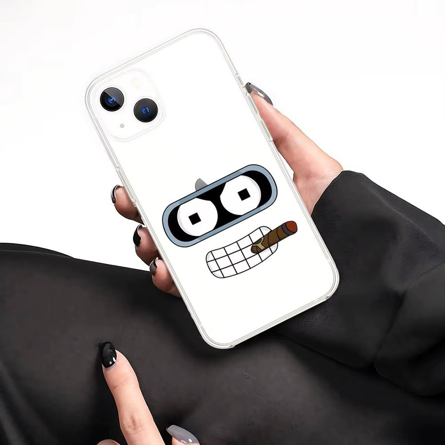 Stoßfeste Silikonhülle mit Futurama Bender Motiv für dein iPhone, transparent - Bild 3