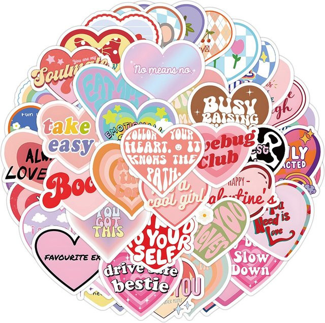 60 Stück Cartoon Graffiti Aufkleber mit inspirierenden Sprüchen in Multicolour von BulingBulingStickers Shop - Bild 1