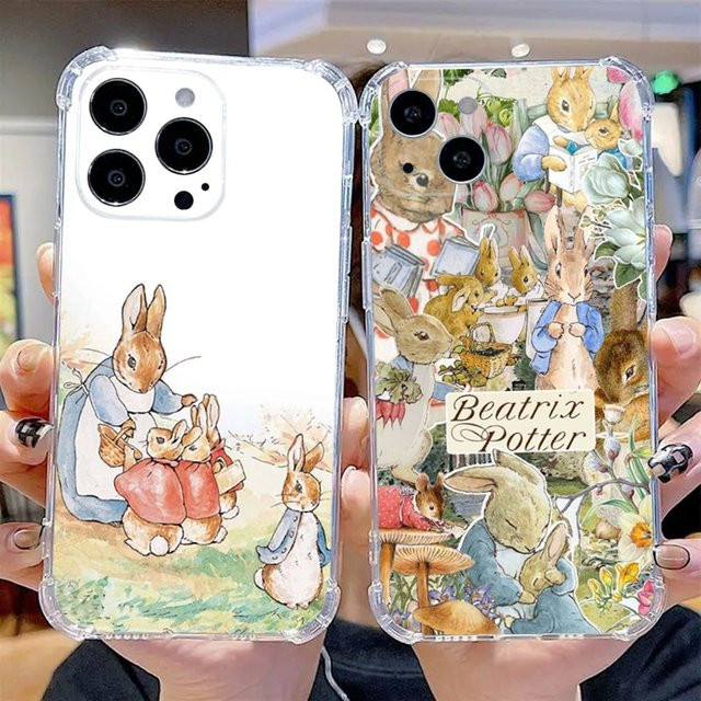 P-Peter Rabbits Handyhülle aus transparentem Silikon für iPhone 16, 15, 14, 13, 12, 11, XR, XS, X, 7, 8, SE und Mini - Bild 1