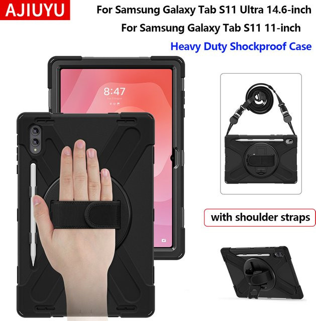 Robuste Kinder-Silikon-Schutzhülle für Samsung Galaxy Tab S11 Ultra 14,6 Zoll und Tab S11 11 Zoll 2025, stoßfest, Farbe: Schwarz - Bild 1