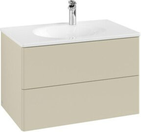 V&B Waschtischunterschrank Antao mit Auszugbeleuchtung in Grau Lack, B/T/H: 79 x 50 x 50 cm - Bild 1