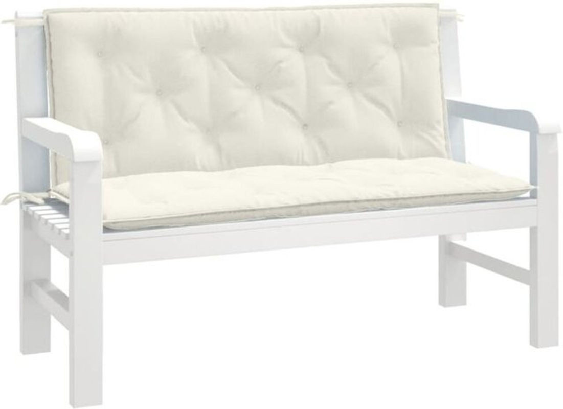 Vidaxl Gartenbank-Auflagen 2er Set Beige aus Stoff B: 120 cm, T: 50 cm, H: 7 cm - Bild 1