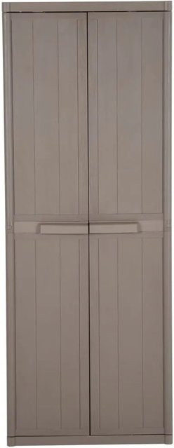 vidaXL Gartenschrank in Braun mit Holz-Optik aus Polypropylen, B/T/H: 65 x 45 x 172 cm - Bild 1
