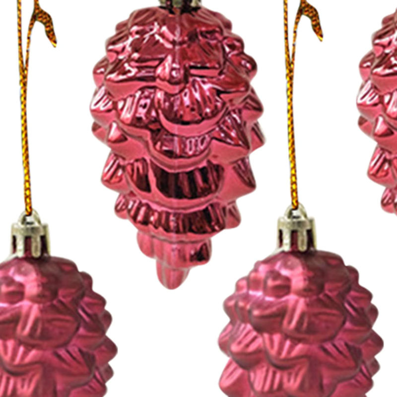 8 Stück Kesoto Weihnachts-Tannenzapfen als Hängeornamente aus Glas in Silber und Mehrfarbig für die Dekoration von Weihnachtsbaum, Fenster oder Wand - Bild 4