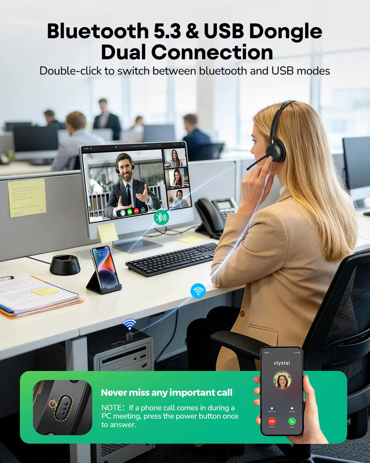 Acer Kabelloses In-Ear Headset mit Mikrofon und KI-gestützter Geräuschunterdrückung in Schwarz inklusive Ladestation - Bild 2