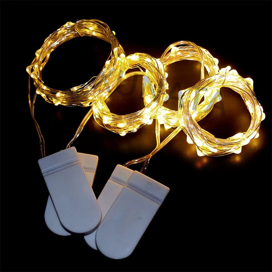 XUNATA LED-Lichterkette mit Ein-Aus-Schalter für Hochzeit, Garten und Weihnachtsdekoration in Warm Rot Grün Blau, verfügbar in 1m, 2m oder 4m Länge - Bild 4
