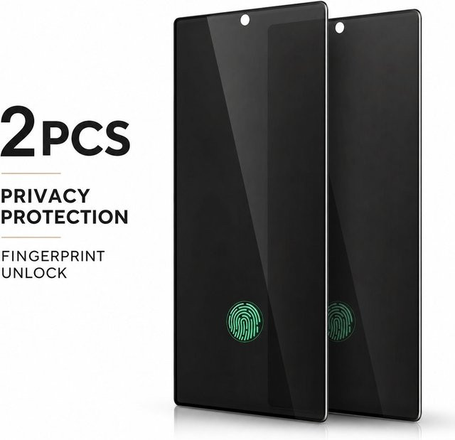2 Stück Anti-Spionage Sichtschutz aus gehärtetem Glas für Samsung Galaxy S26 Ultra, S26 Plus, S25, S24 Ultra, S24 Plus, S24, S23 und S22, transparent - Bild 1