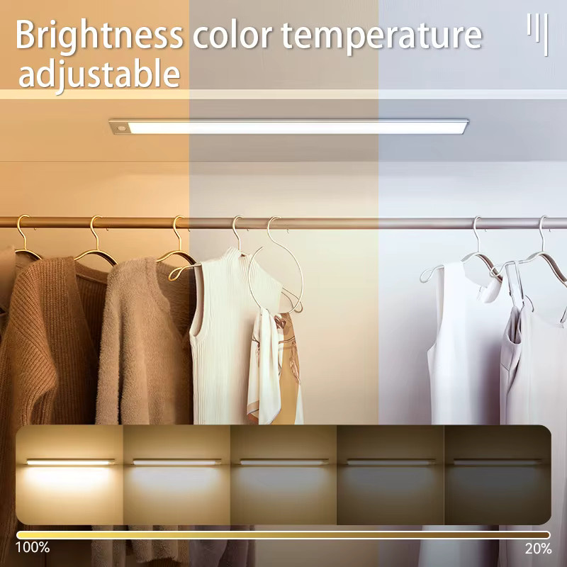 LANGYUE Küchen-LED-Lampe mit Bewegungssensor und Dimmer, USB-aufladbare Schrankbeleuchtung in Weiß, Warmweiß - Bild 3