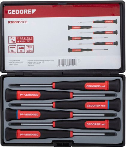 Gedore Red 2K-Elektronikschraubendreher-Satz PH+SL, 6-teilig, silberfarben - Bild 2
