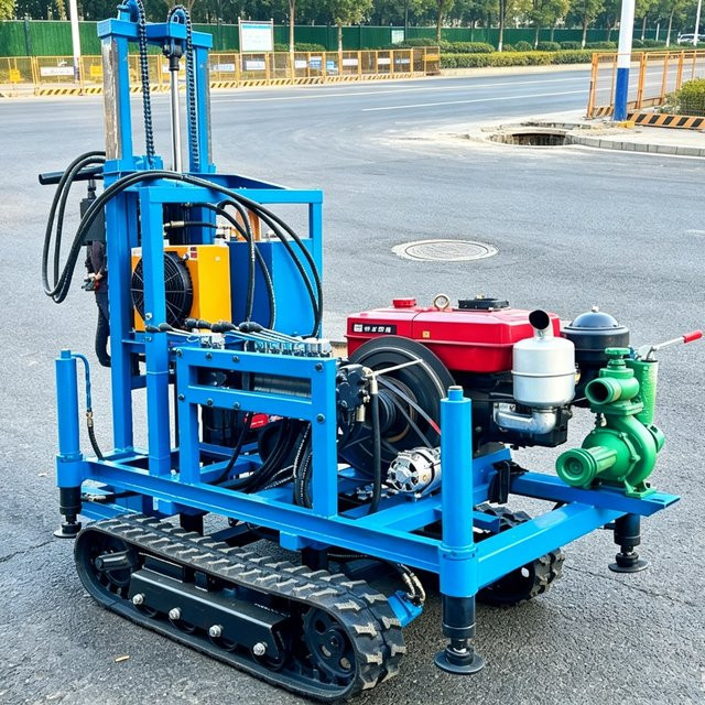Relied Dieselhydraulische Brunnenbohranlage in Blau für Haushalt und Bewässerung in hügeligem oder bergigem Gelände - Bild 1