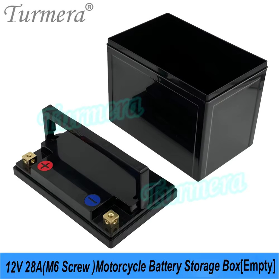 Turmera 12 V Motorrad-Batterie-Aufbewahrungsbox in Schwarz für 18650 32700 33140 Batterien als Blei-Säure-Ersatz - Bild 3