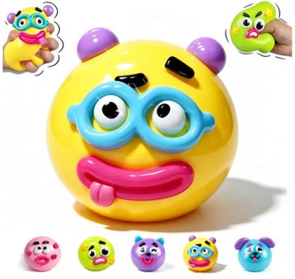 Smushers Squishy Curiosities Hunde-Gesichtswechsel Squishy Spielzeug, gelb - Bild 1